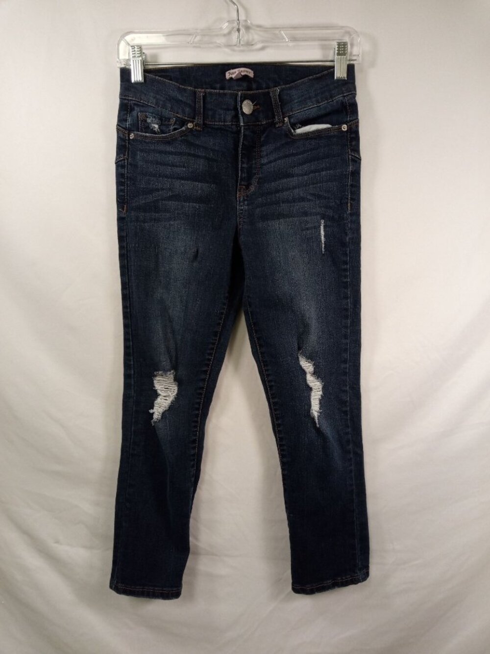 Juicy Couture Junior's Dark Blue Distressed Skinny Jeans Size 2